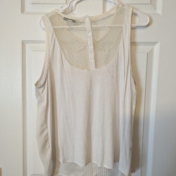 XL Lauren Conrad White/Cream Lace Tank - Picture 4 of 5